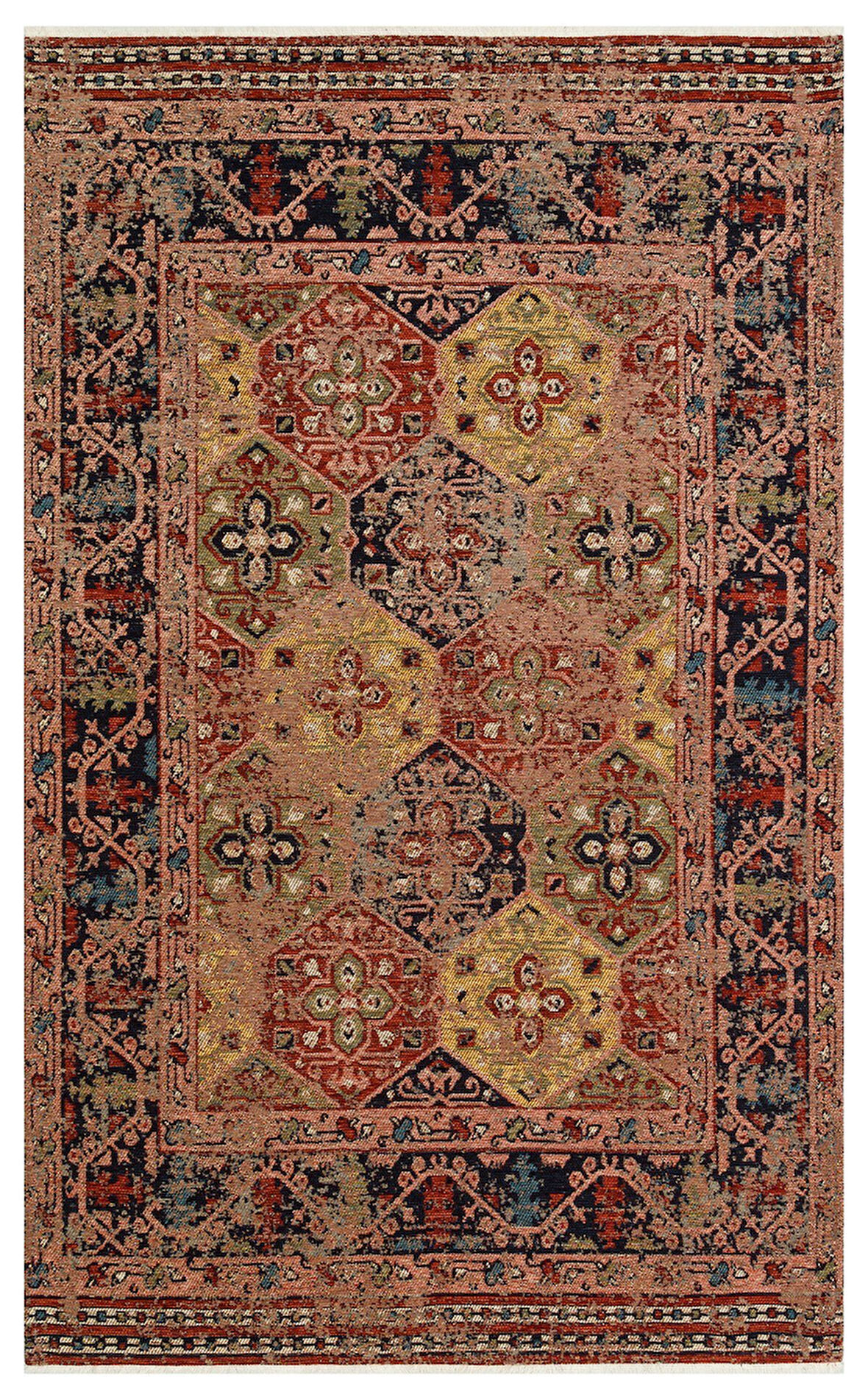 Eko Anadolu Antik Desenli Yıkanabilir Kaymaz Tabanlı Etnik Kilim AND01