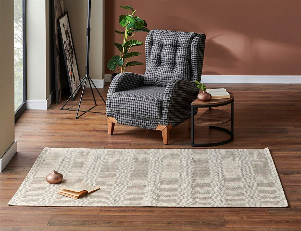 Eko Brooklyn Hasır Görünümlü Kaymaz Renkli Dokuma Modern Kilim BRK10