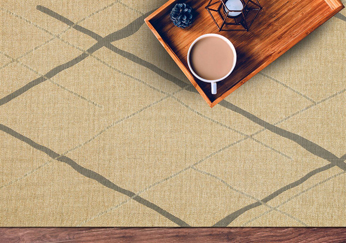 Eko Brooklyn Hasır Görünümlü Kaymaz Renkli Dokuma Modern Kilim BRK05