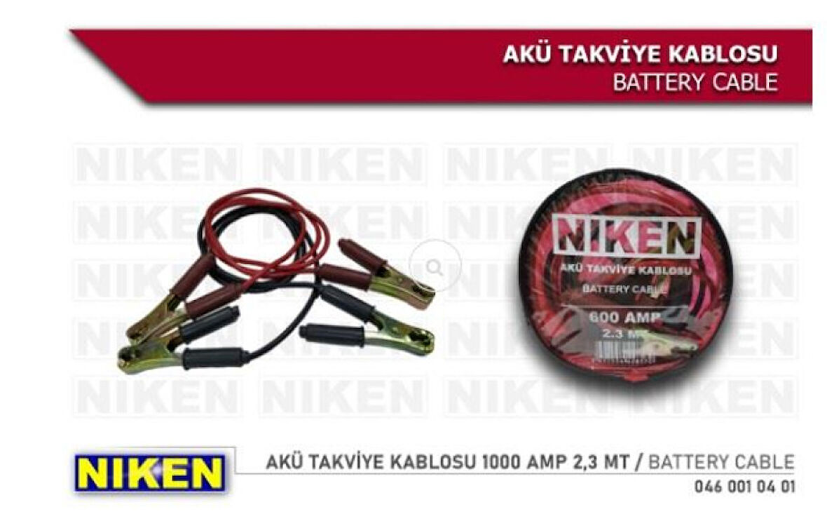 Unıversal Aku Takvıye Kablosu (takım) 2,3 Mt 1000 Amper - Niken 046 002 04 01
