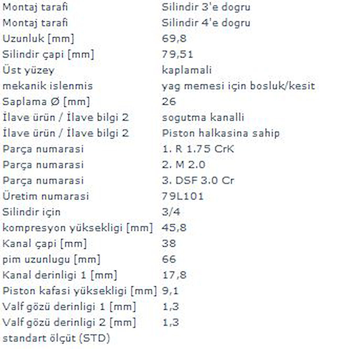 Vag Piston+segman (79,51mm Std (3, 4, Pistonlar) Alhambra A4 A6 Golf IV Bora Passat Sharan 1,9tdi Ajm At - Mahle 0305700