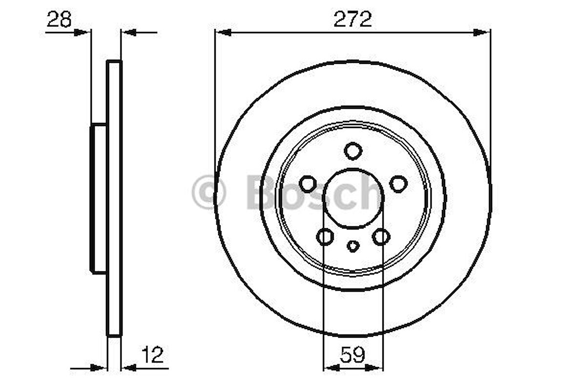 Psa Arka Fren Aynası P807 2.0-2.2hdi 02> C8 2.0hdi 2.2hdi 02> Ulysse 02> (cap:272 Kalınlık:12x5delik) - Bosch 0986479064