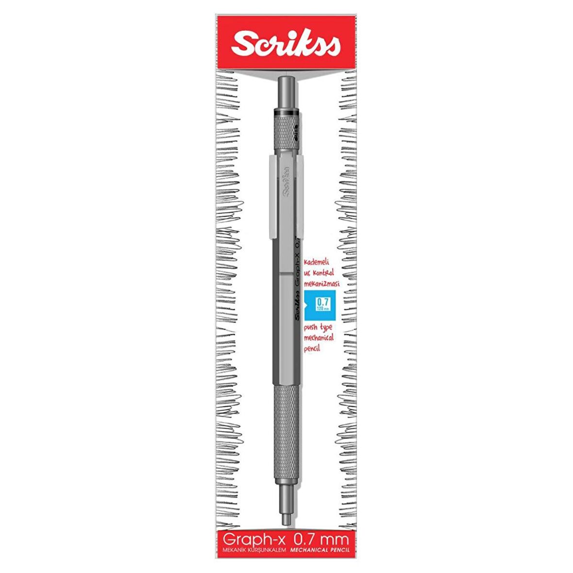 Scrikss Graph-X Metal Versatil Kalem 2.0 Mm Kurşun Gri