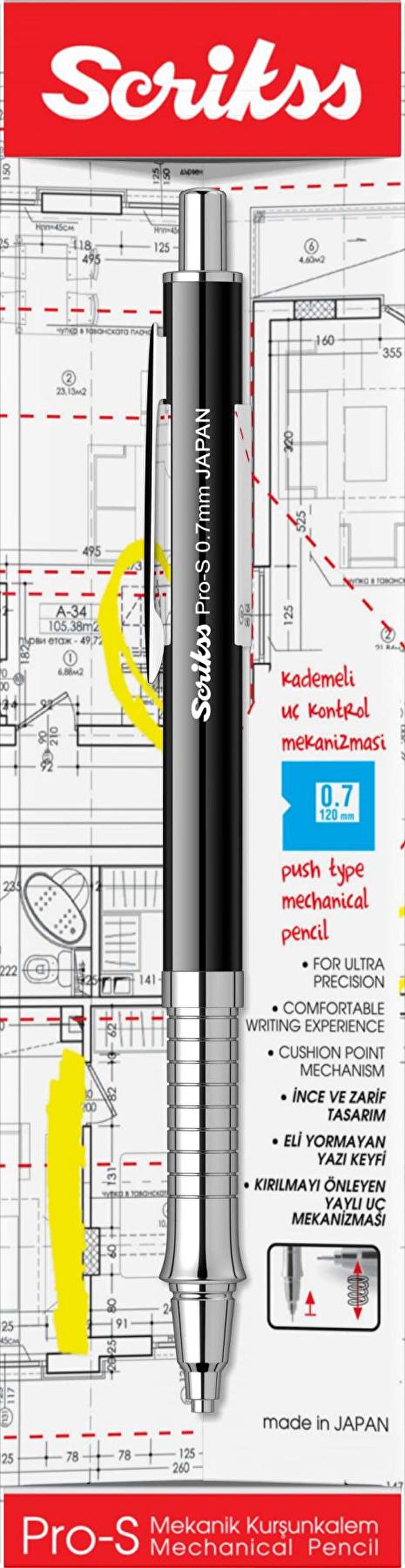 Scrikss Versatil Kalem Pro-S 0.7Mm Siyah