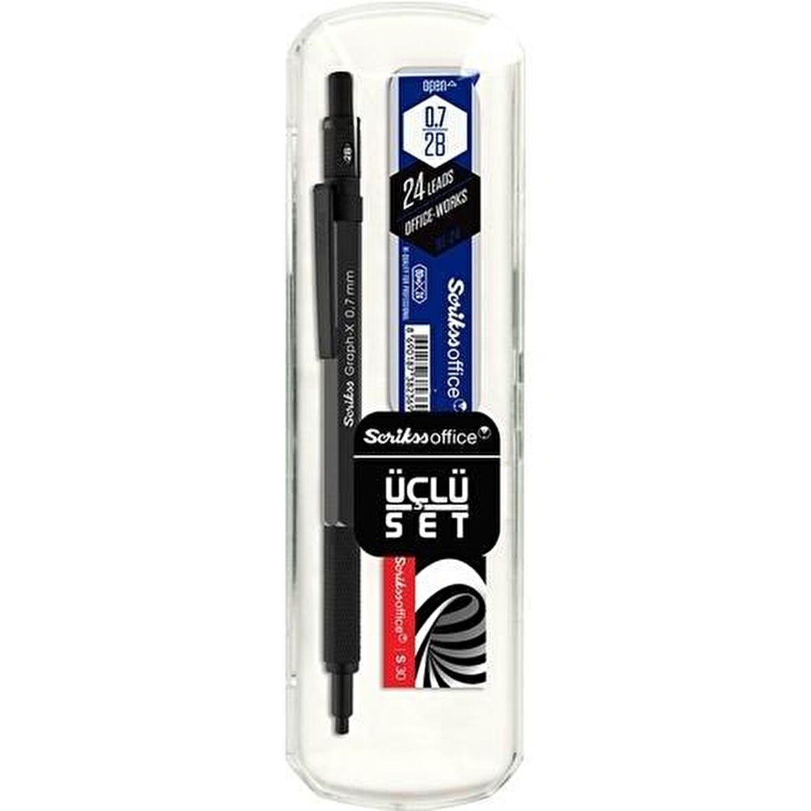 Scrikss Graph-X Metal Versatil Kalem 0.7 Mm Antrasit 3'lü Set