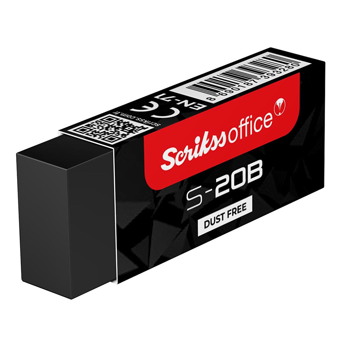 Scrikss Büyük Boy Siyah Silgi (S-20B) 1 Adet