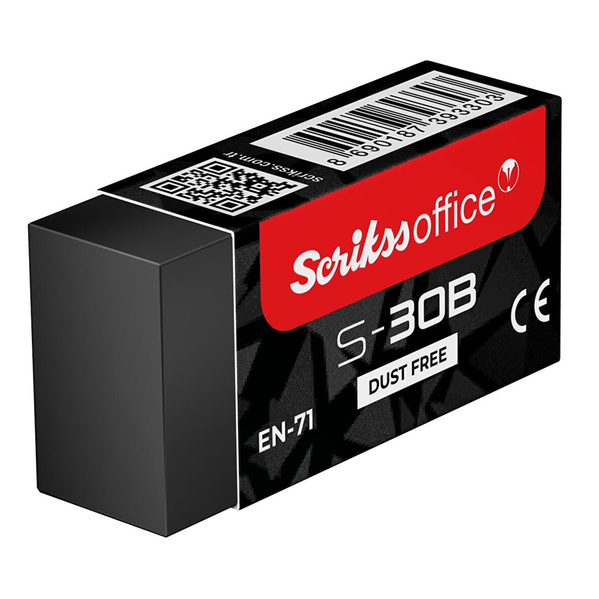 Scrikss Küçük Boy Siyah Silgi (S-30B) 1 Adet