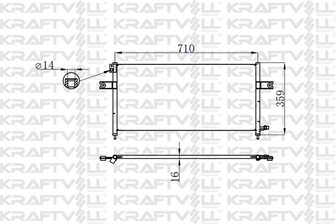 Nissan Klima Radyatoru Nissan Pickup D22 98-> 710×328×20 - Kraftvoll 08060025