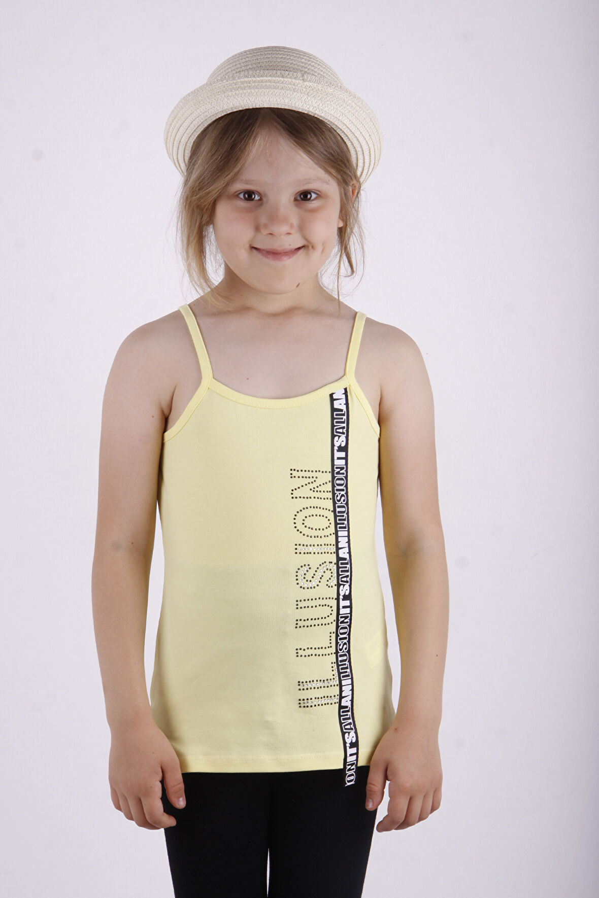 Toontoy Kız Çocuk Illusion Baskılı Şerit Aksesuarlı Atlet