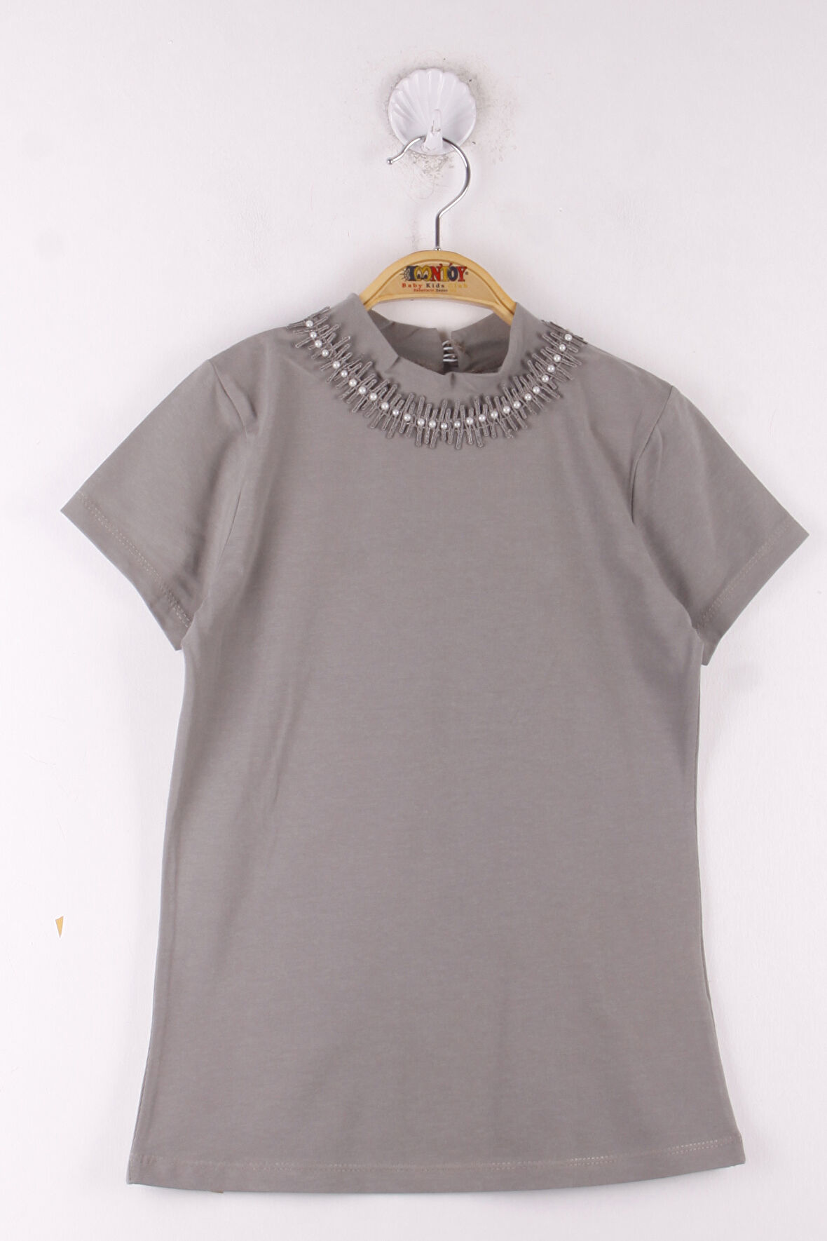 Toontoy Kız Çocuk Yaka Dantelli Okul Tişört