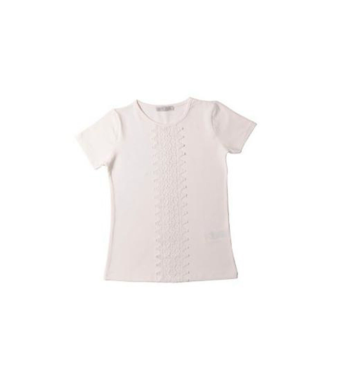 Toontoy Kız Çocuk Önü Dantelli Okul Tişört