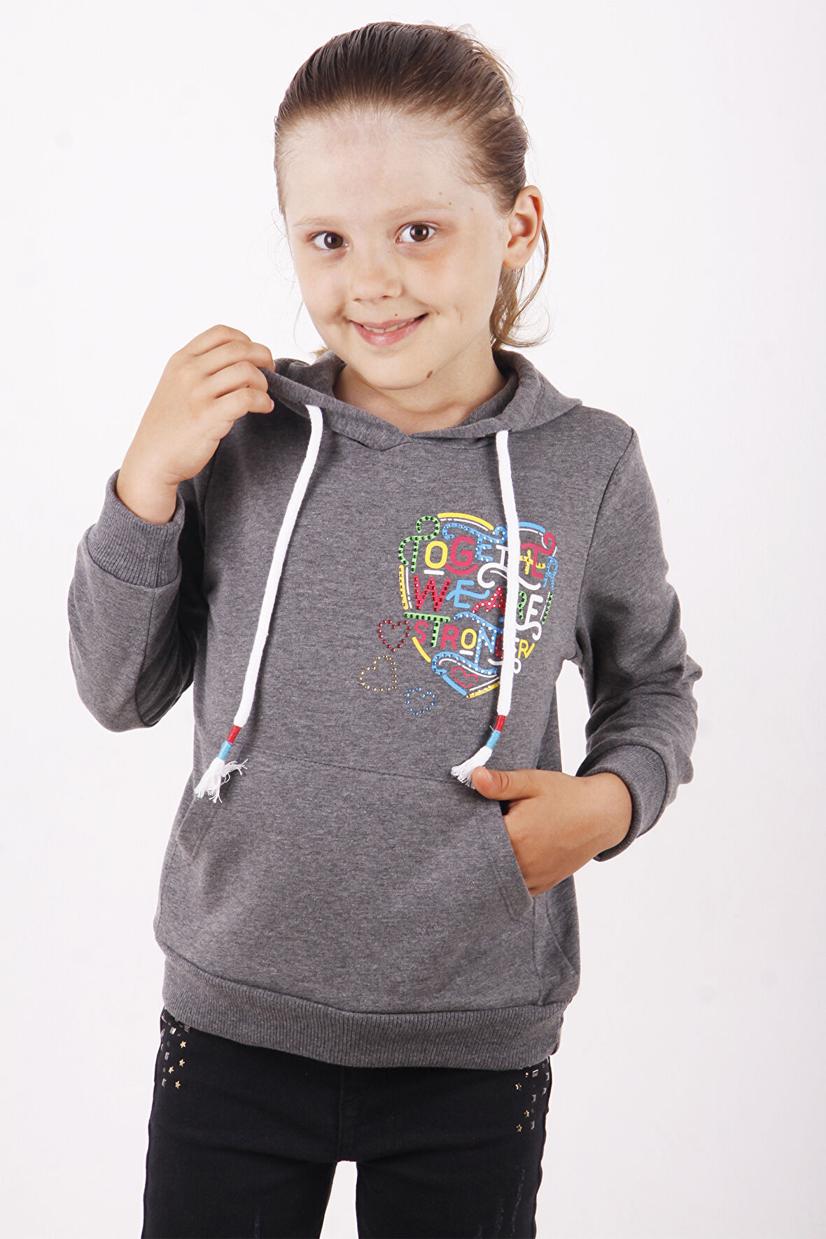 Toontoy Kız Çocuk Stronger Baskılı Sweatshirt 