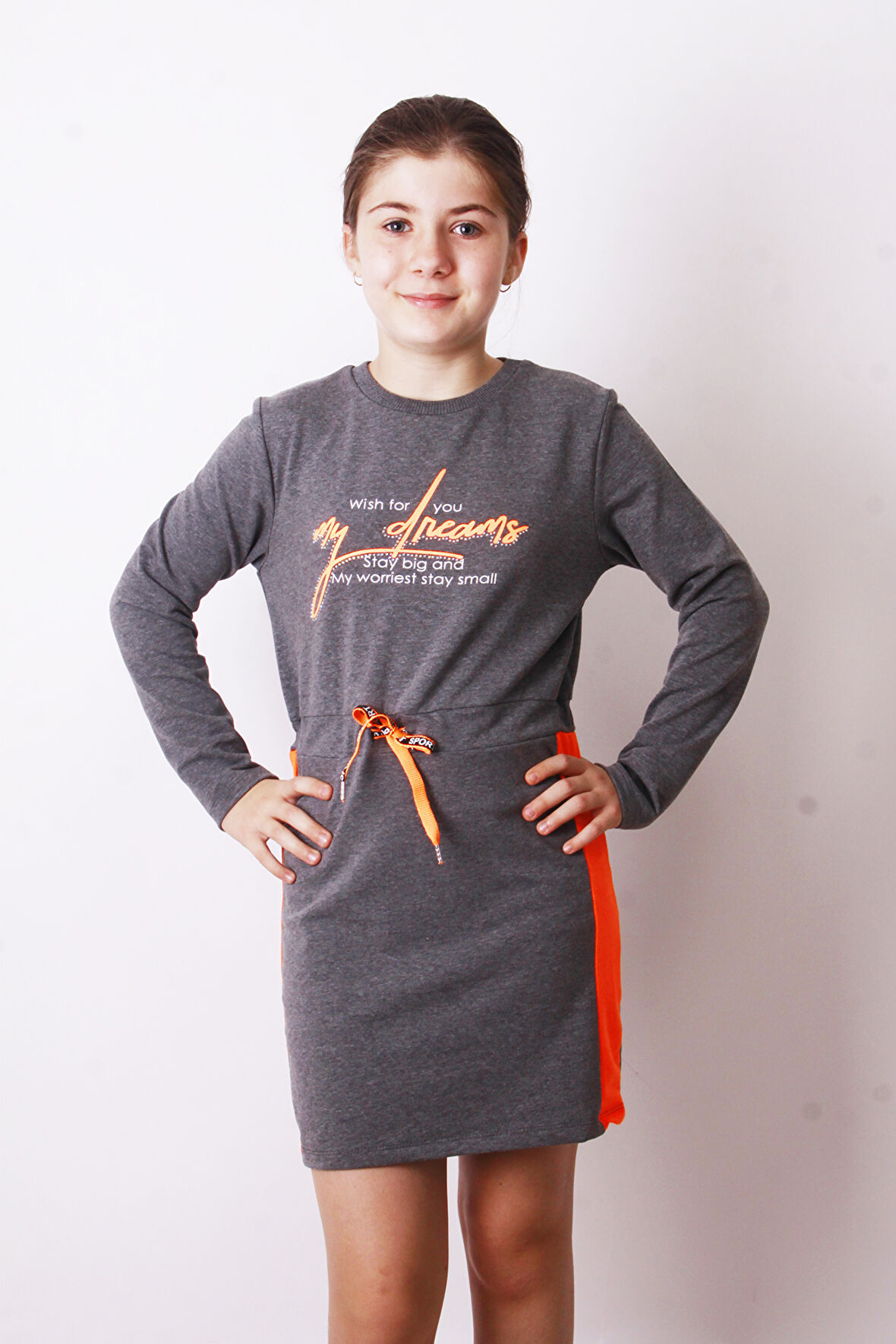 Toontoy Kız Çocuk My Dreams Baskılı Elbise