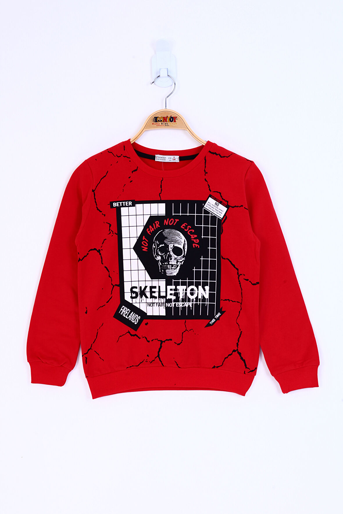 Toontoy Erkek Çocuk Skeleton Baskılı Sweatshirt