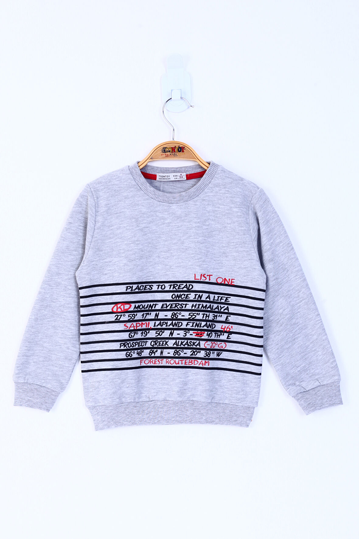 Toontoy Erkek Çocuk Yazı Baskılı Sweatshirt