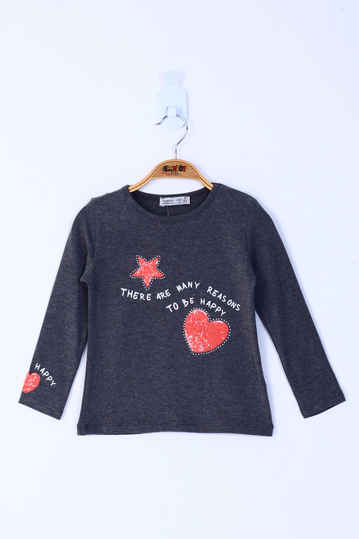 Toontoy Kız Çocuk Pul İşlemeli Sweatshirt 