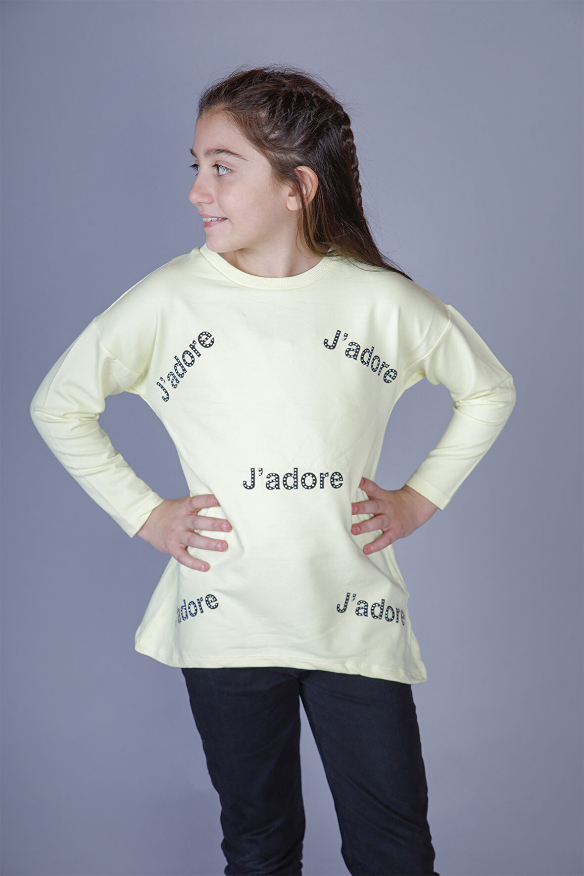 Toontoy Kız Çocuk Jadore Baskılı Tişört