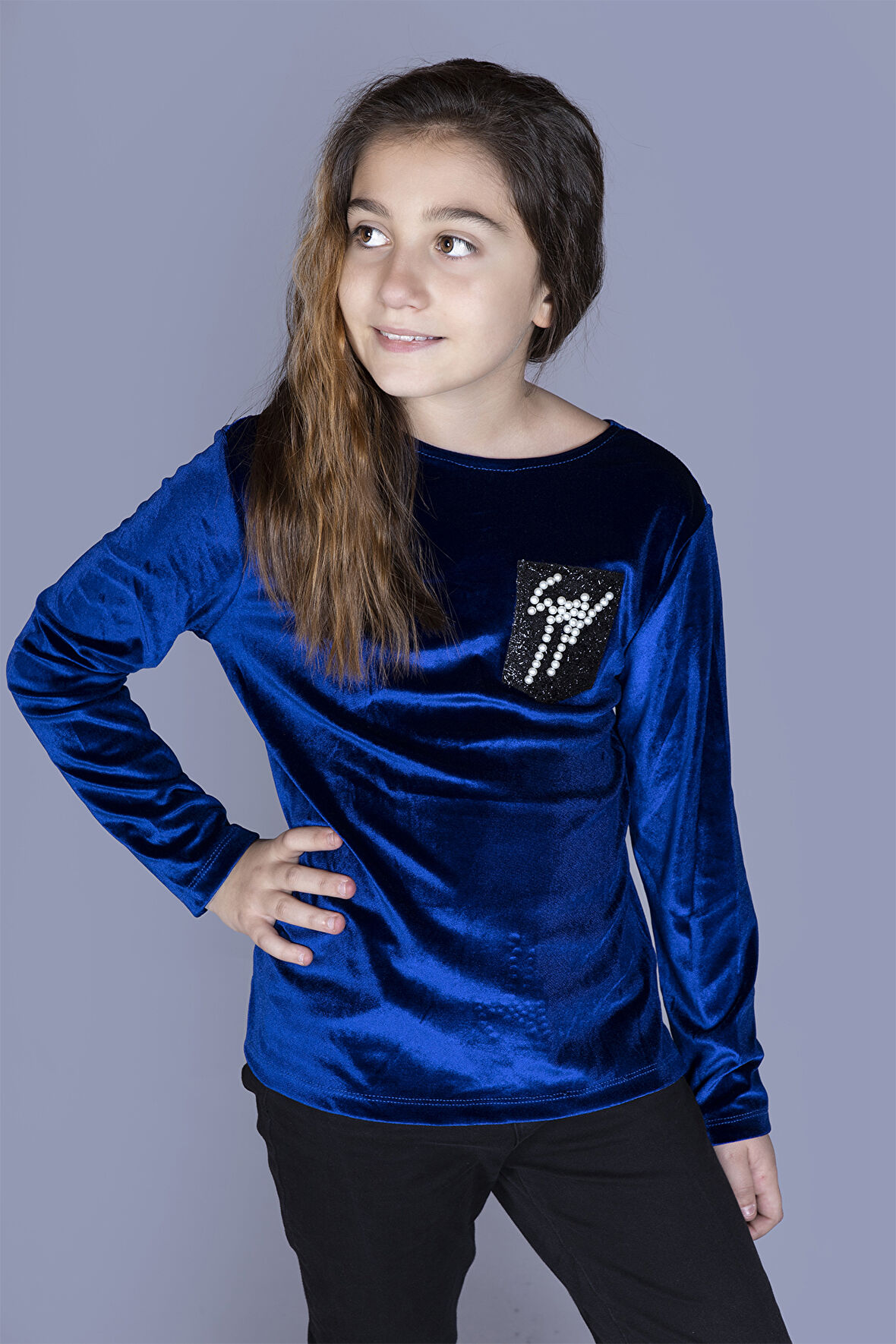 Toontoy Kız Çocuk Göğsü İncili Tişört