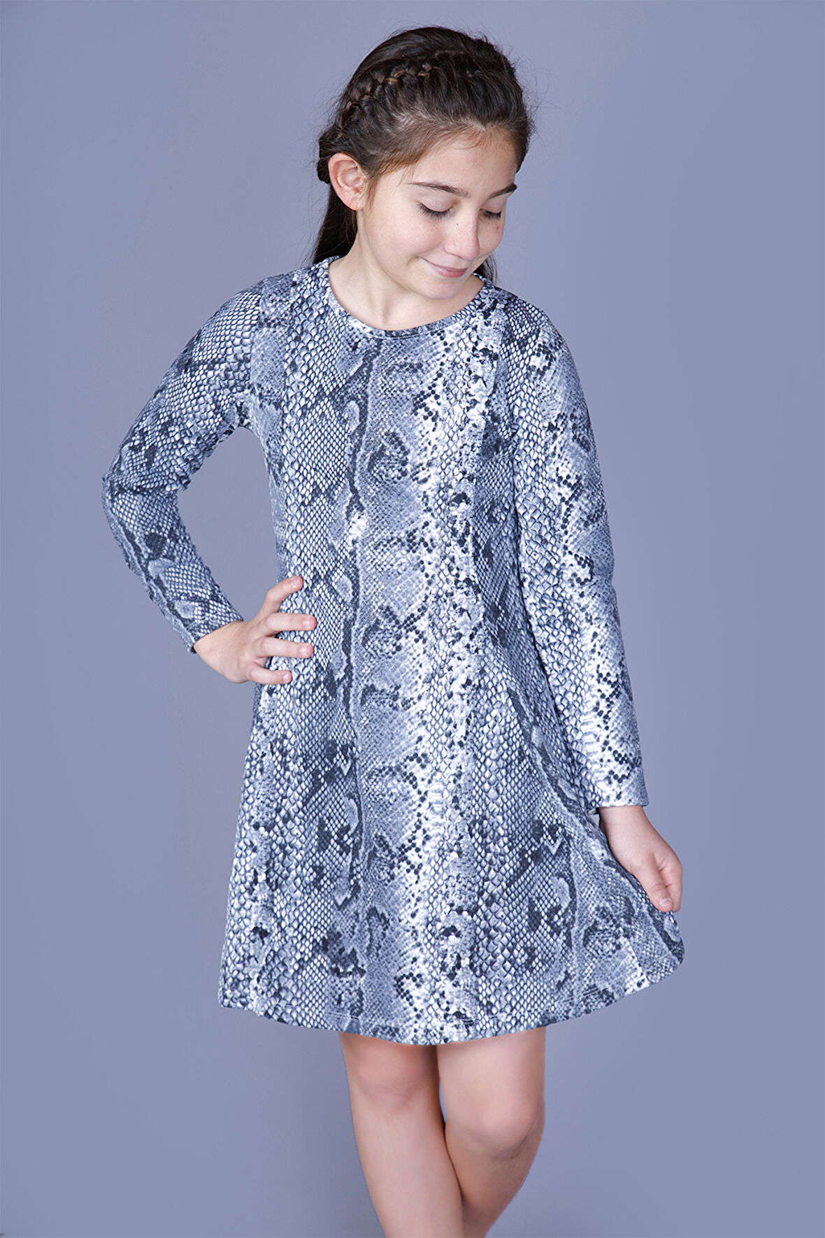 Toontoy Kız Çocuk Desenli Elbise