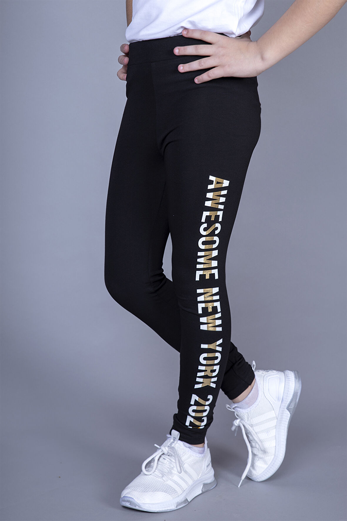 Toontoy Kız Çocuk New York Baskılı Tayt