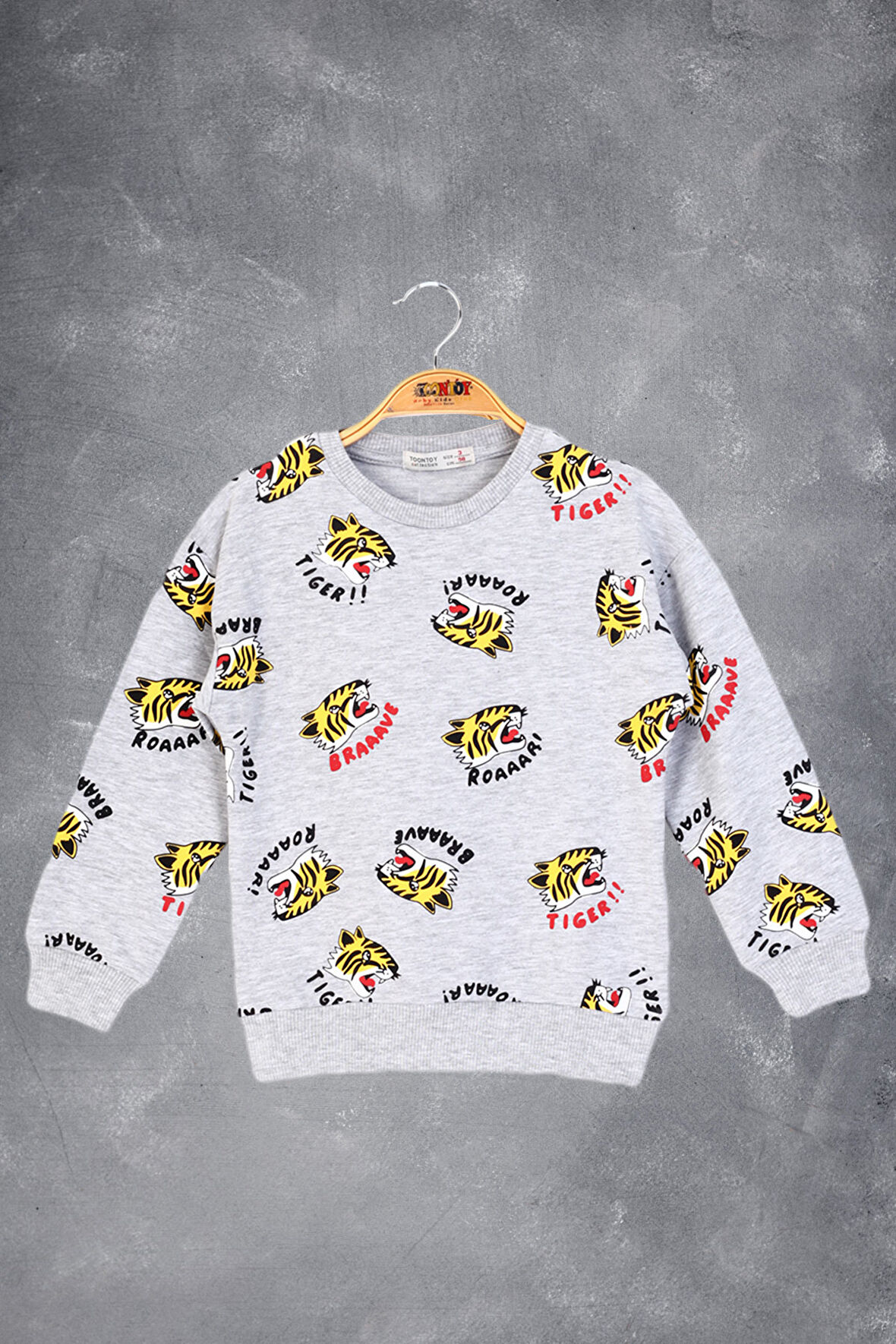 Toontoy Erkek Çocuk Tıger Baskılı Sweatshirt