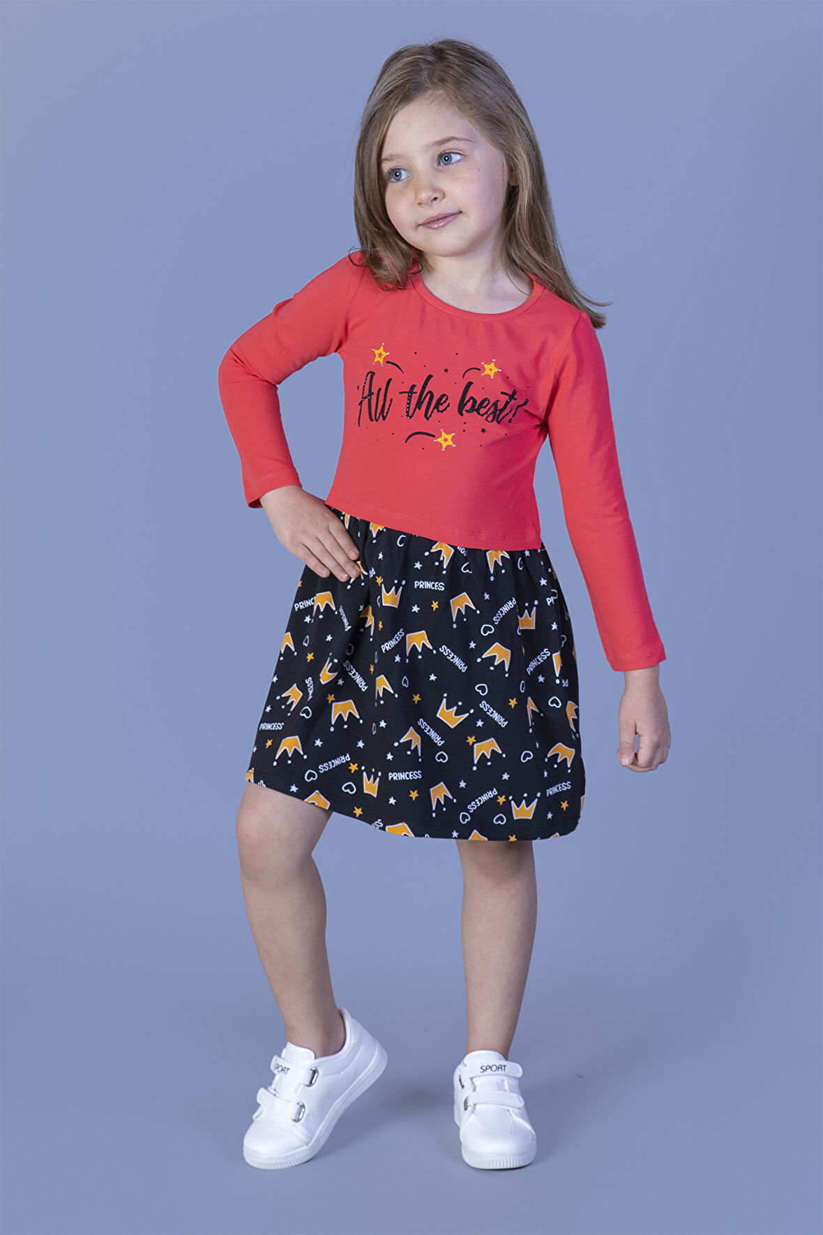 Toontoy Kız Çocuk All The Best Baskılı Elbise