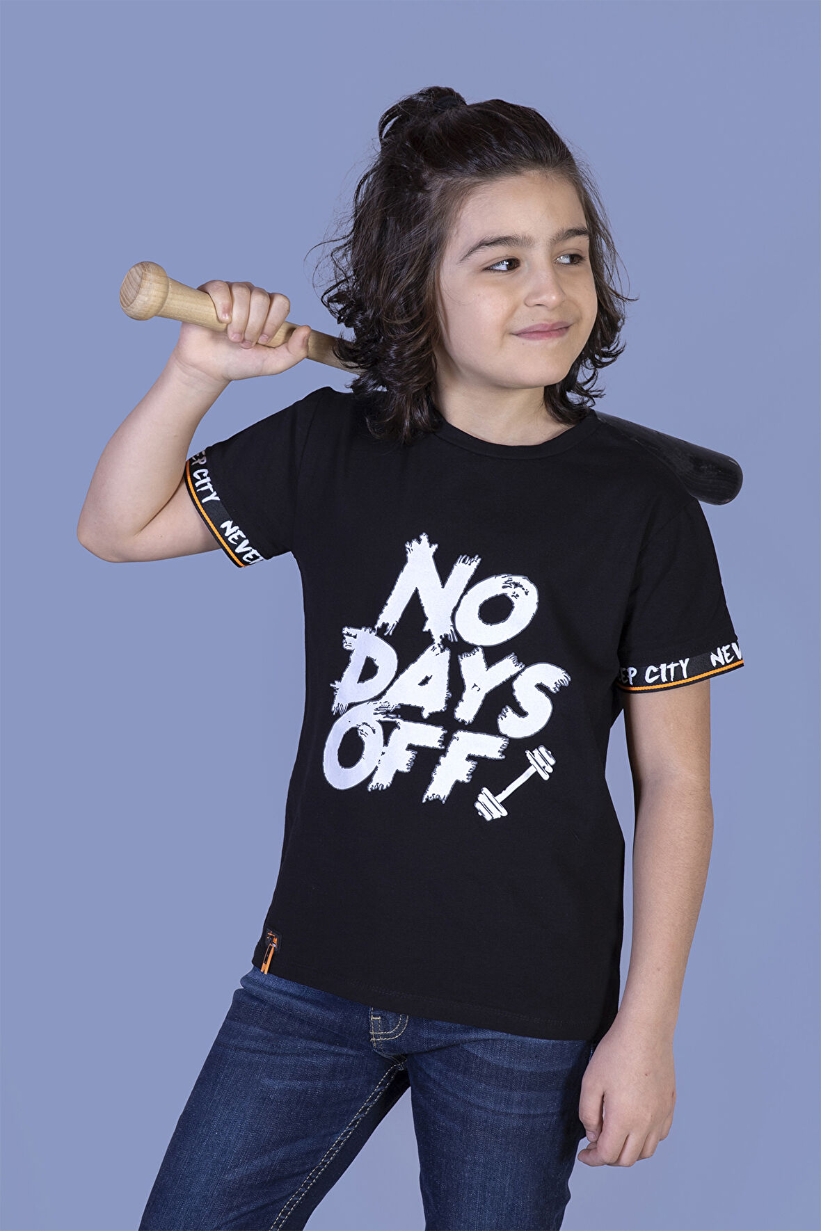 Toontoy Erkek Çocuk Baskılı Kolları Şerit Detaylı Tişört