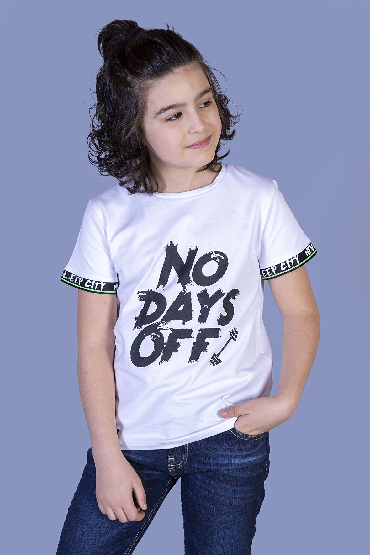 Toontoy Erkek Çocuk Baskılı Kolları Şerit Detaylı Tişört