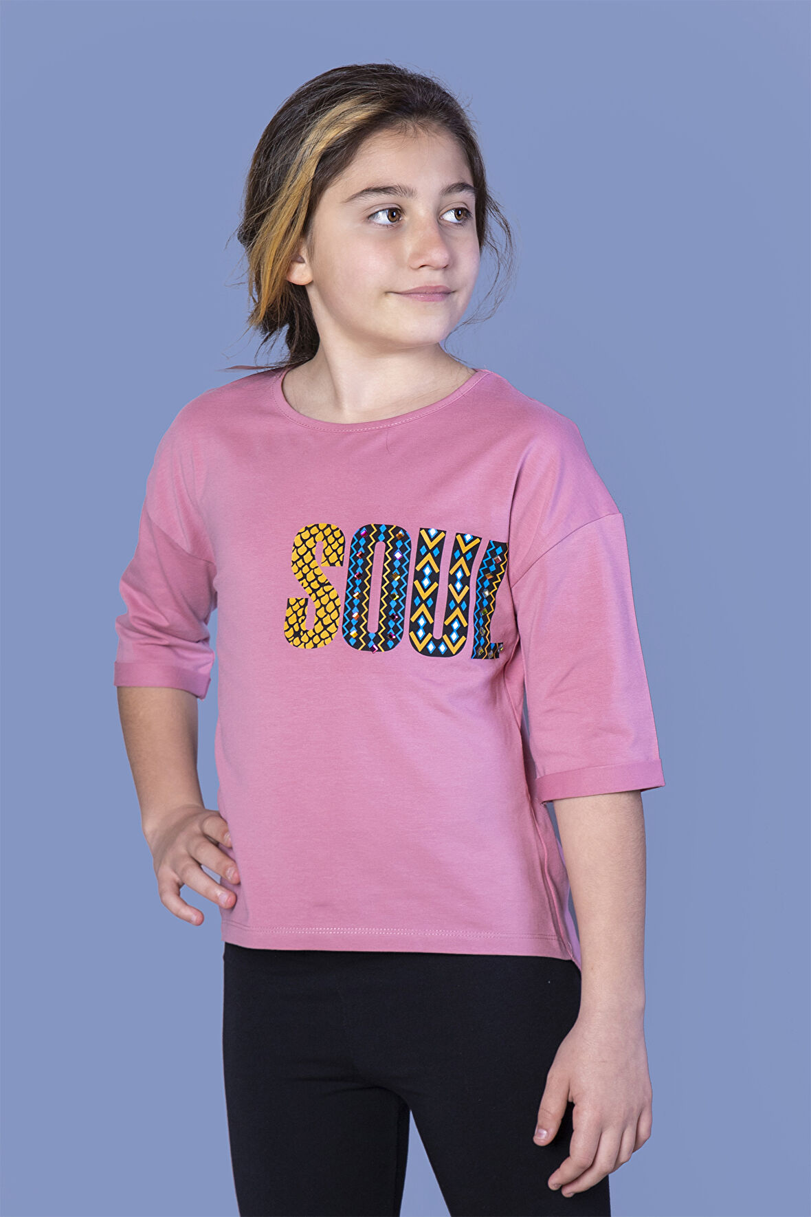 Toontoy Kız Çocuk Soul Baskılı Tişört