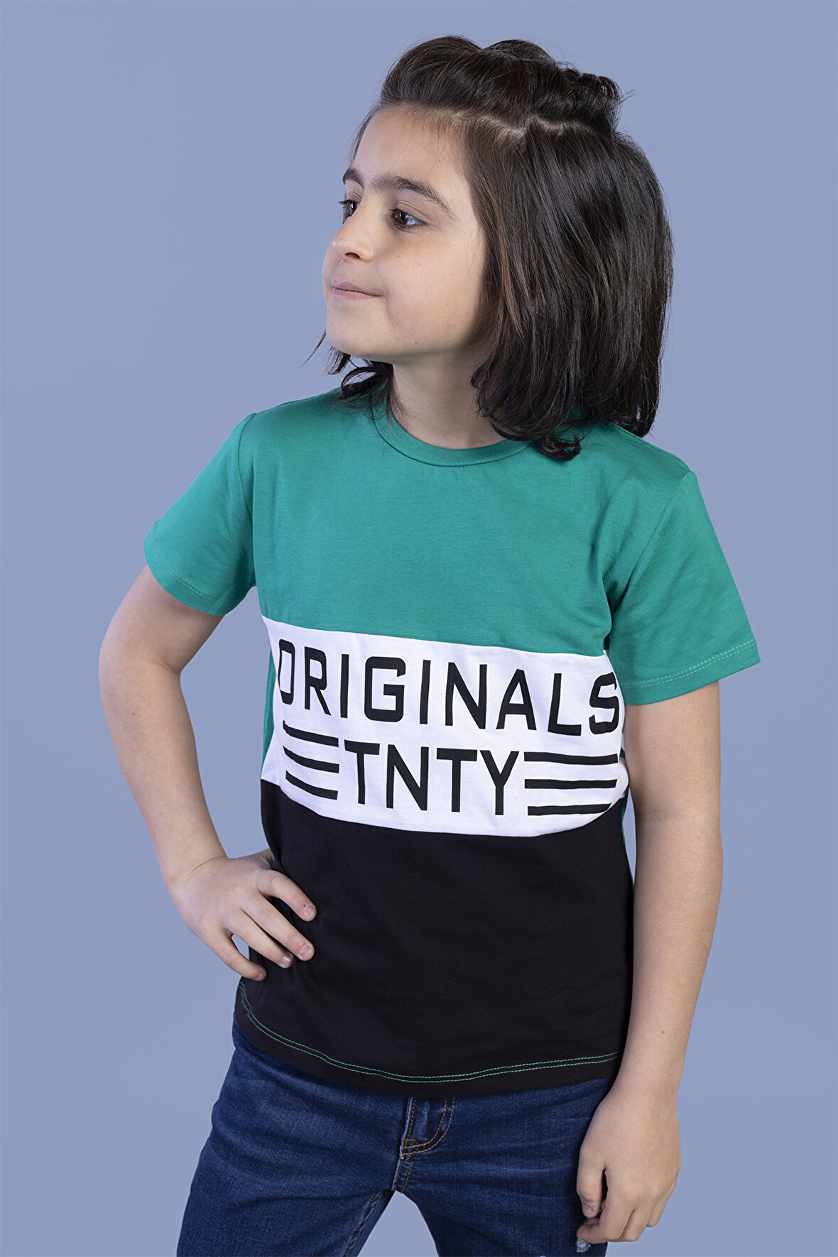 Toontoy Erkek Çocuk Garni Detaylı Baskılı Tişört