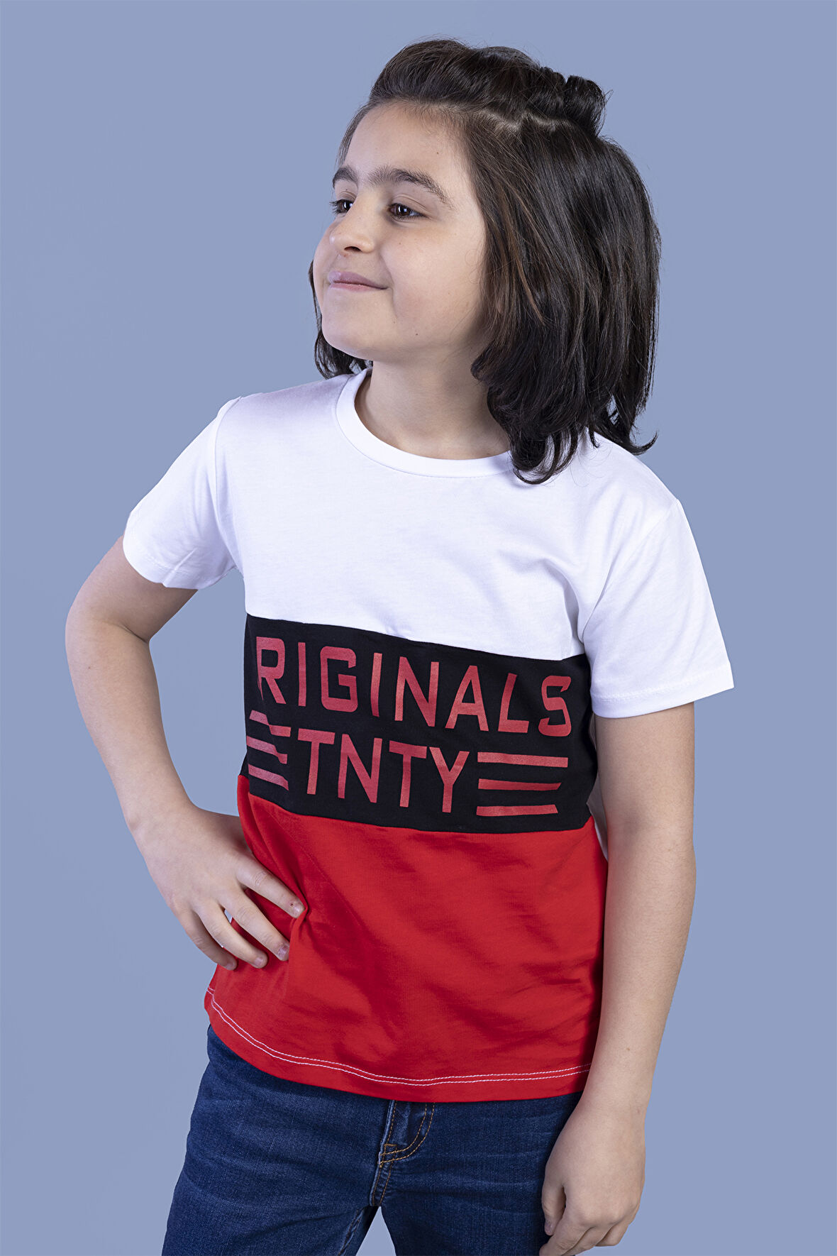 Toontoy Erkek Çocuk Garni Detaylı Baskılı Tişört