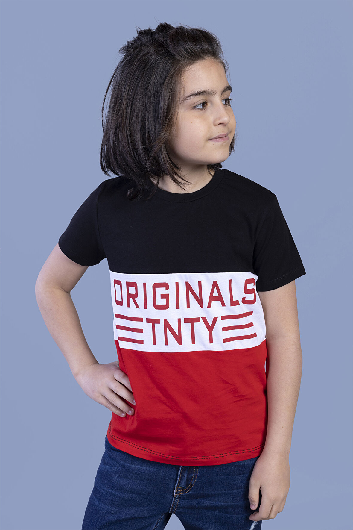 Toontoy Erkek Çocuk Garni Detaylı Baskılı Tişört