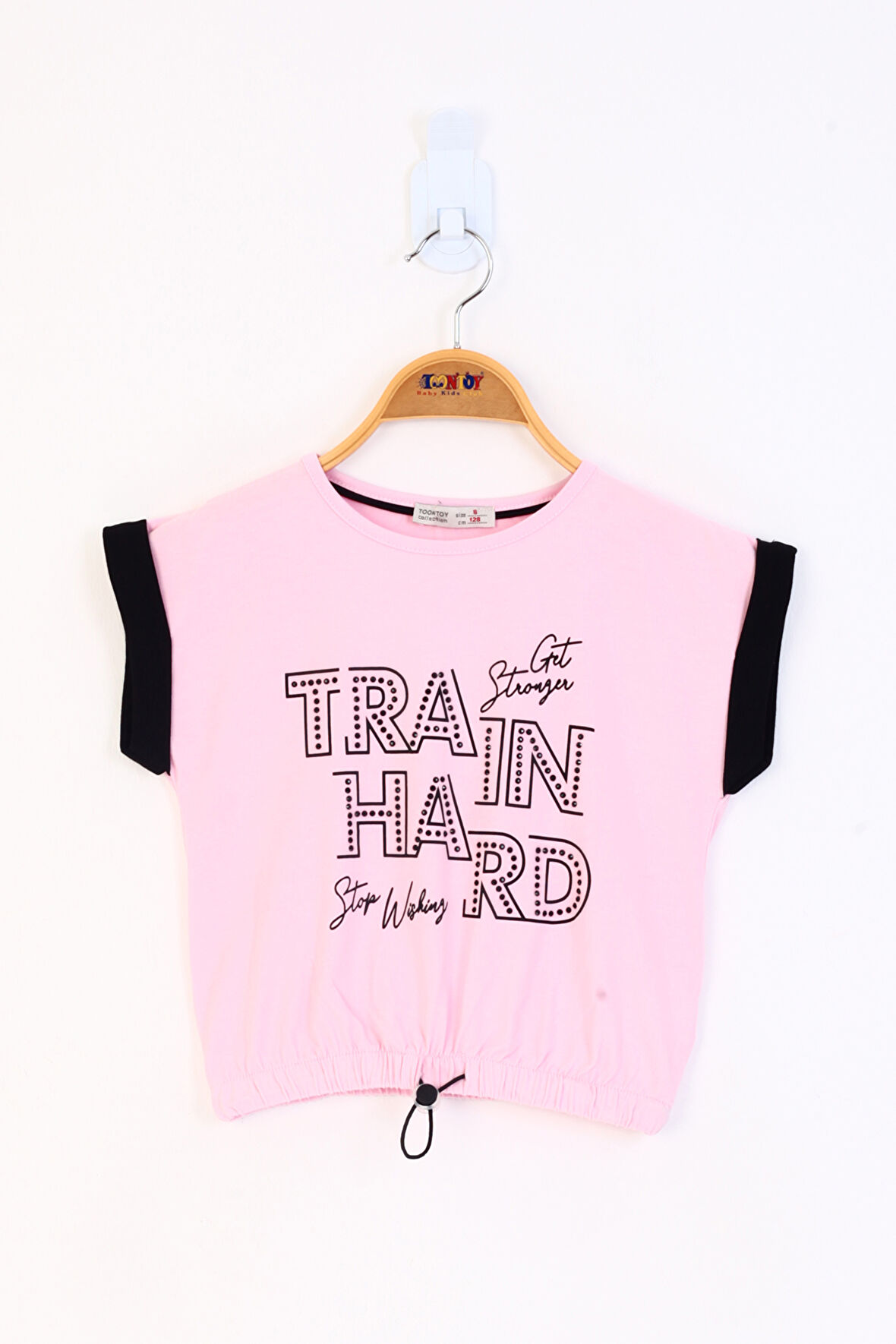 Toontoy Kız Çocuk Baskılı Taş İşlemeli Tişört