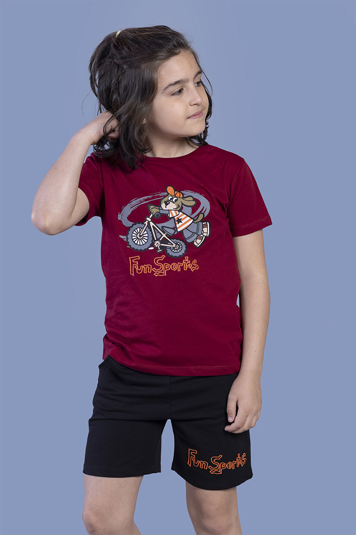 Toontoy Erkek Çocuk Bisiklet Süren Köpek Baskılı Takım