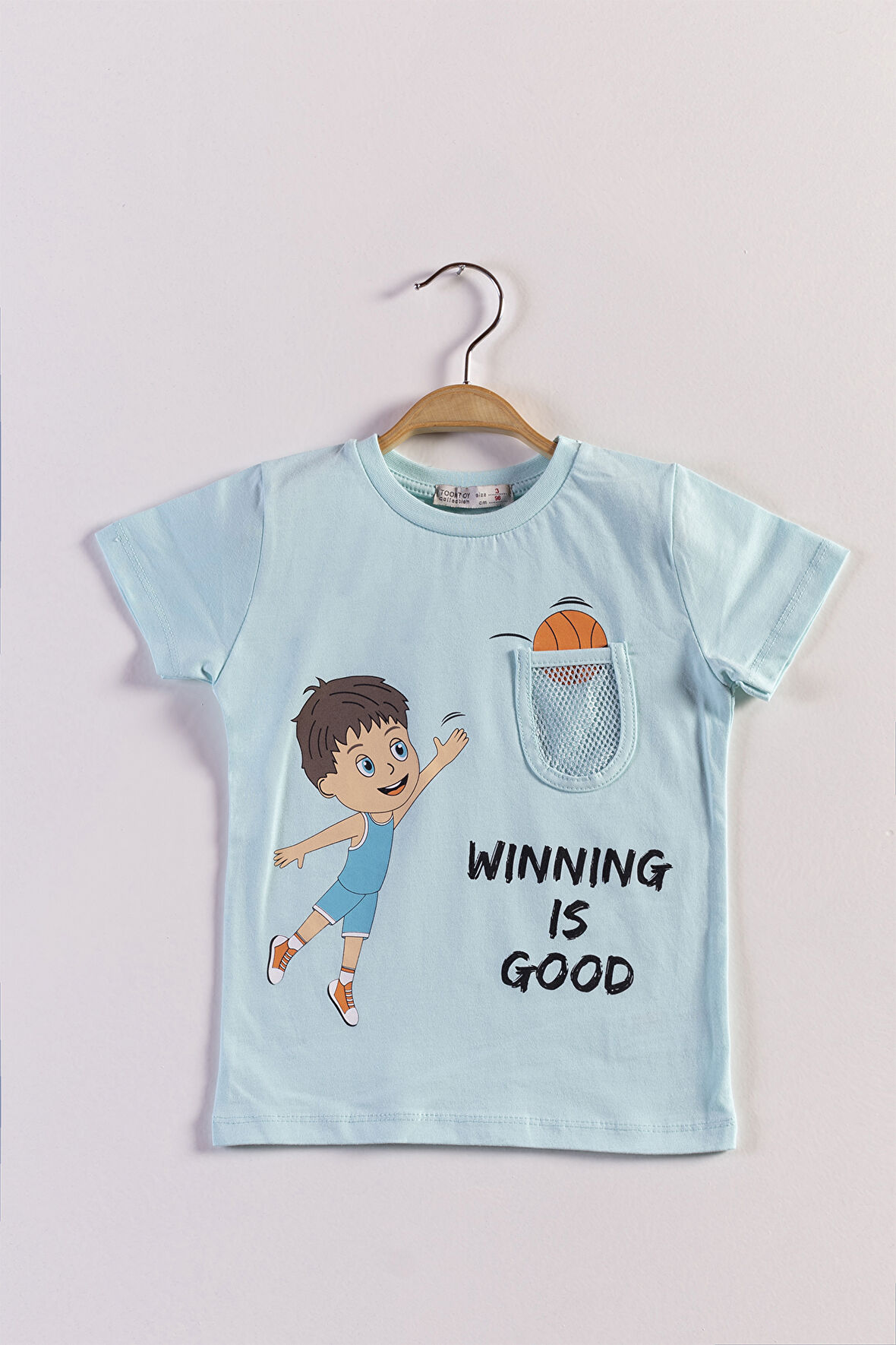 Toontoy Erkek Çocuk Cep Detaylı Baskılı Tişört