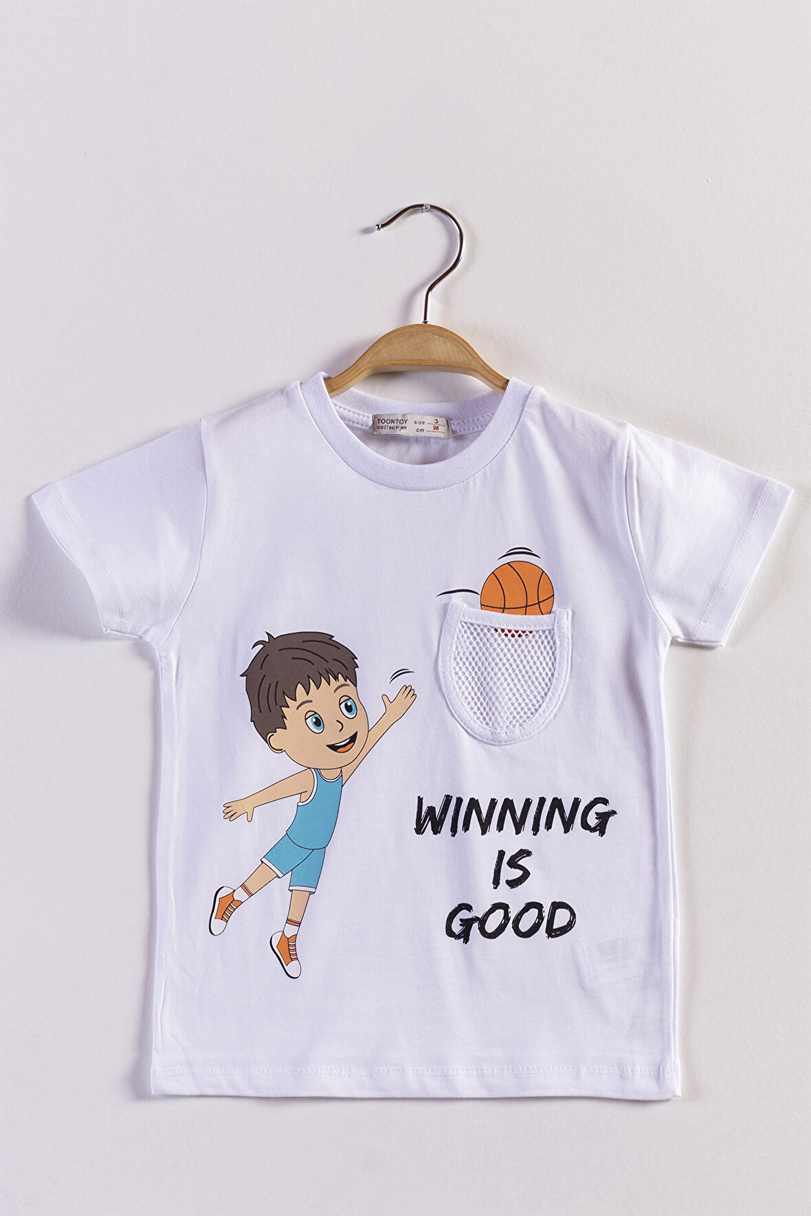 Toontoy Erkek Çocuk Cep Detaylı Baskılı Tişört