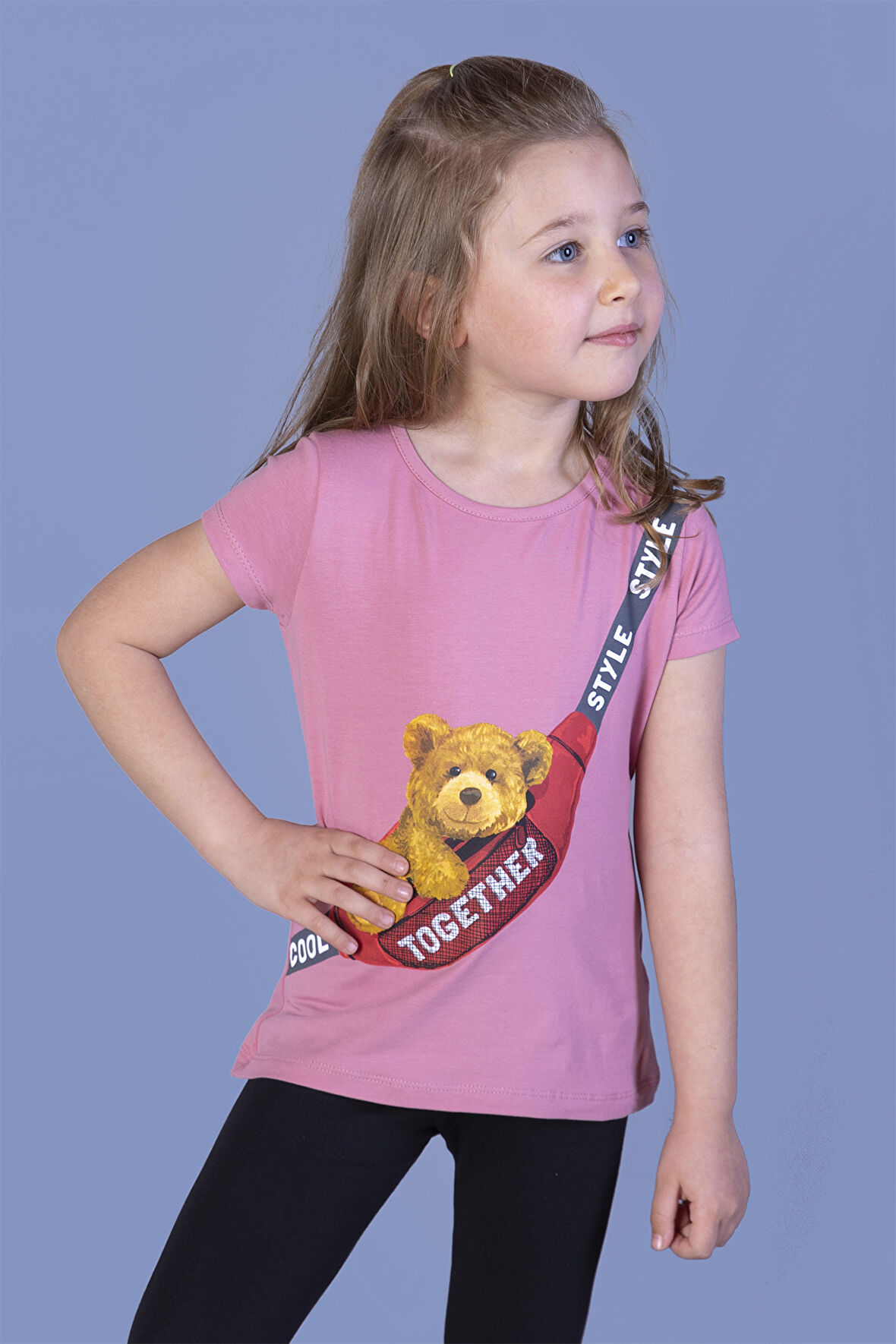 Toontoy Kız Çocuk Çanta Baskılı Tişört