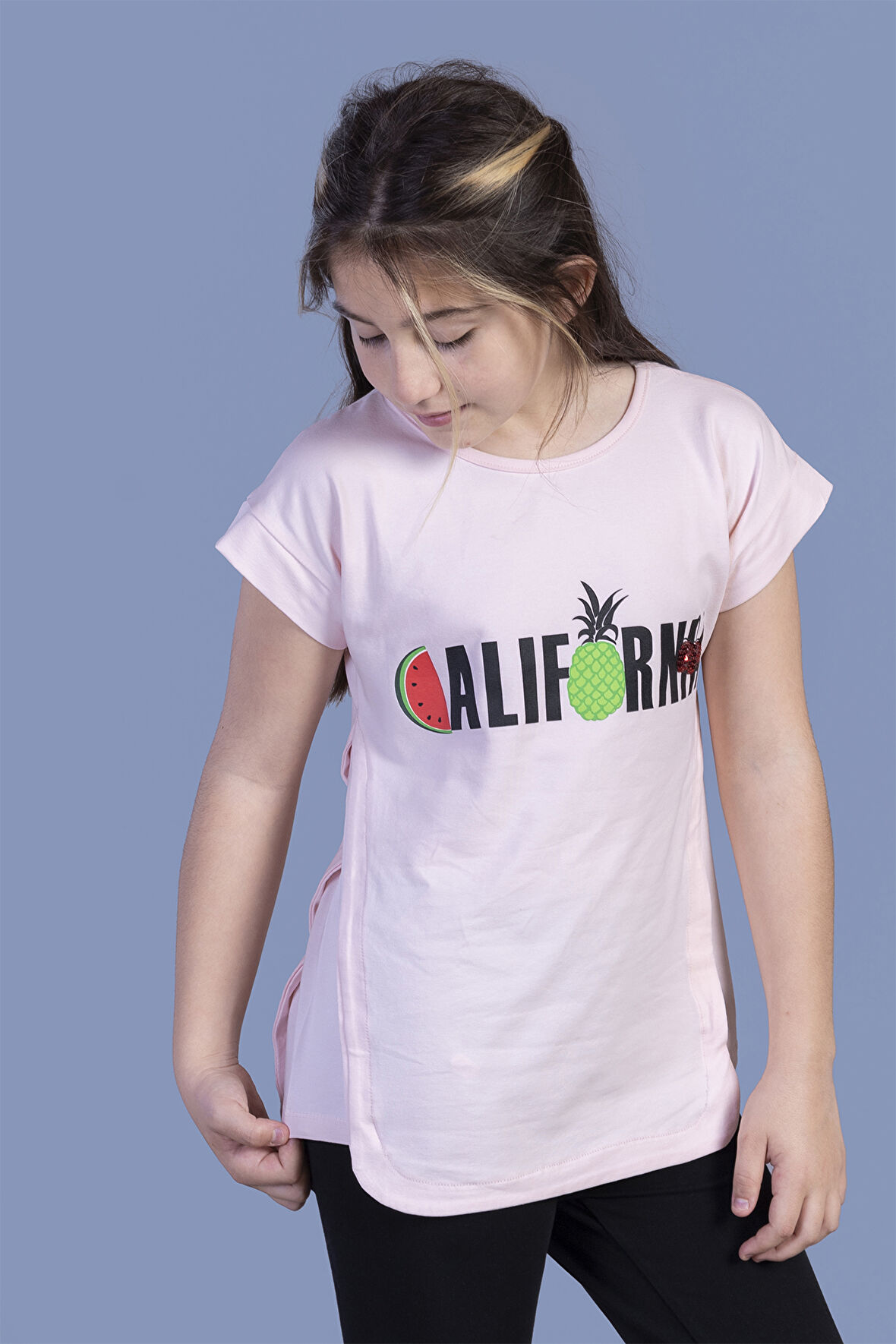 Toontoy Kız Çocuk California Baskılı Tişört