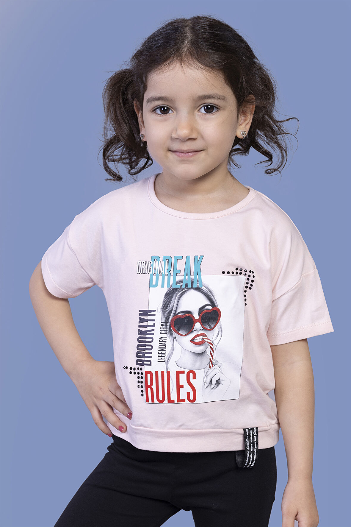 Toontoy Kız Çocuk Dijital Baskılı Tişört