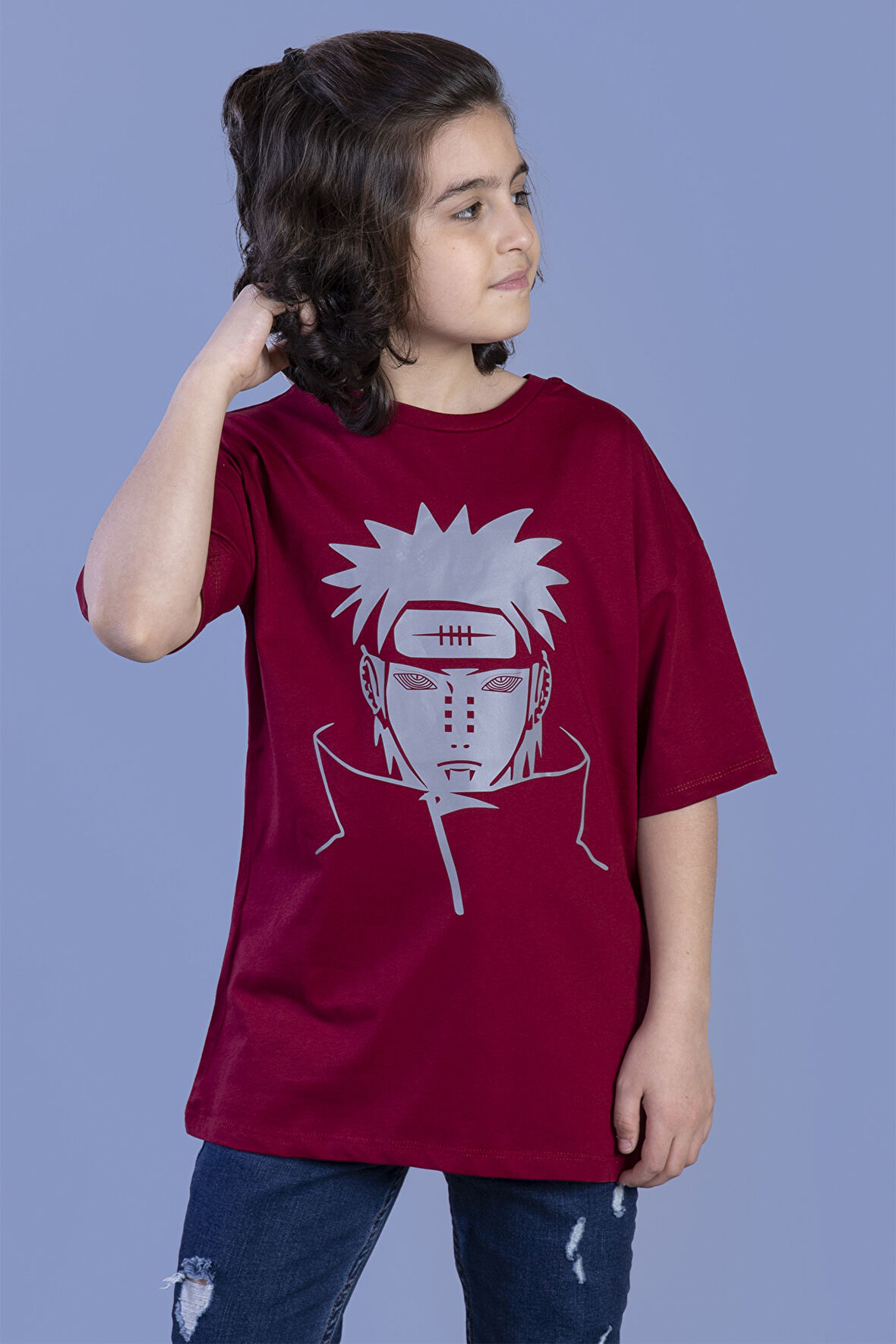 Toontoy Unisex Çocuk Reflektör Baskılı Tişört