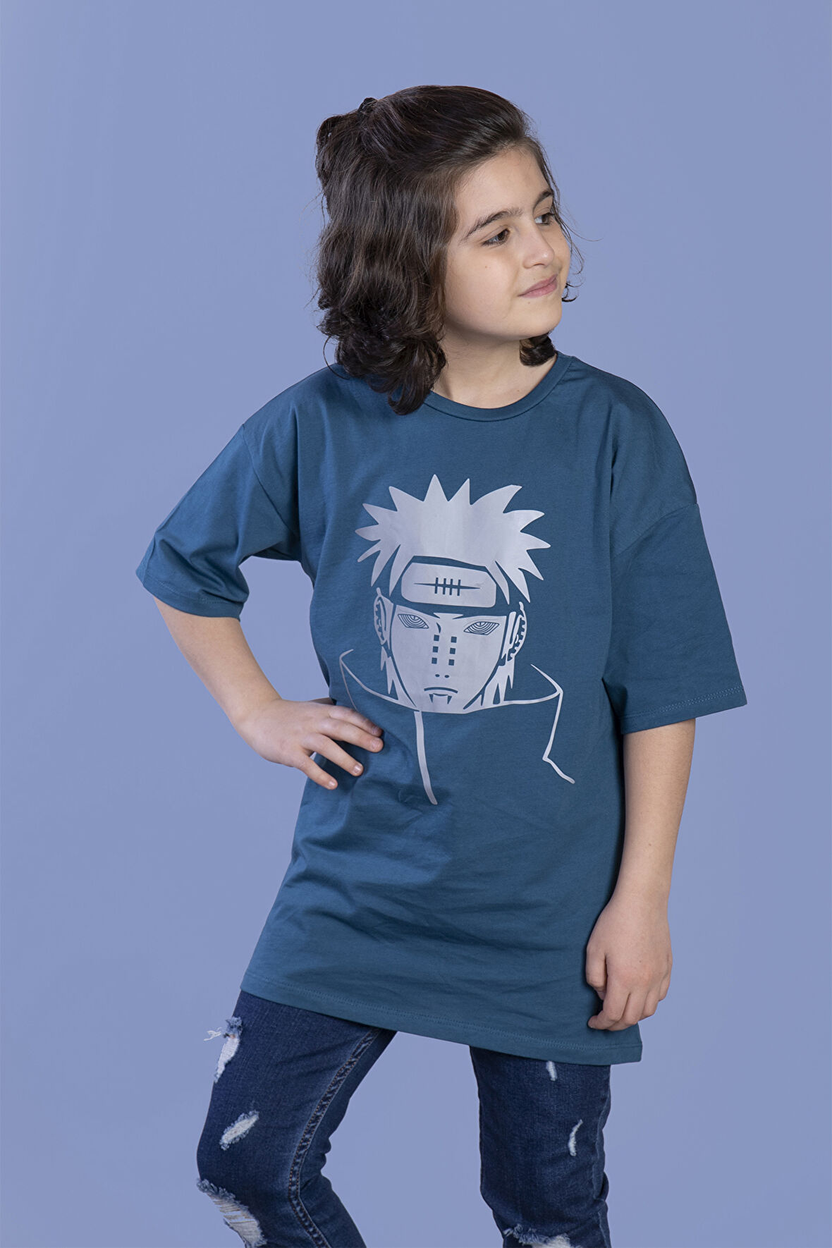 Toontoy Unisex Çocuk Reflektör Baskılı Tişört