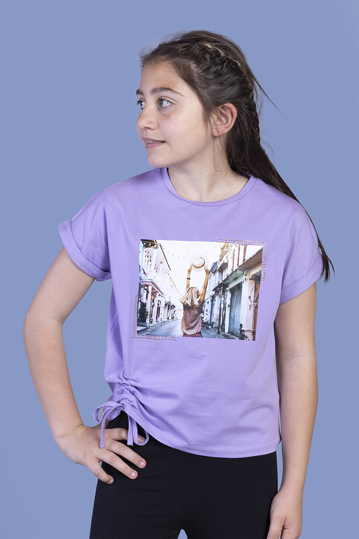 Toontoy Kız Çocuk Dijital Baskılı Tişört