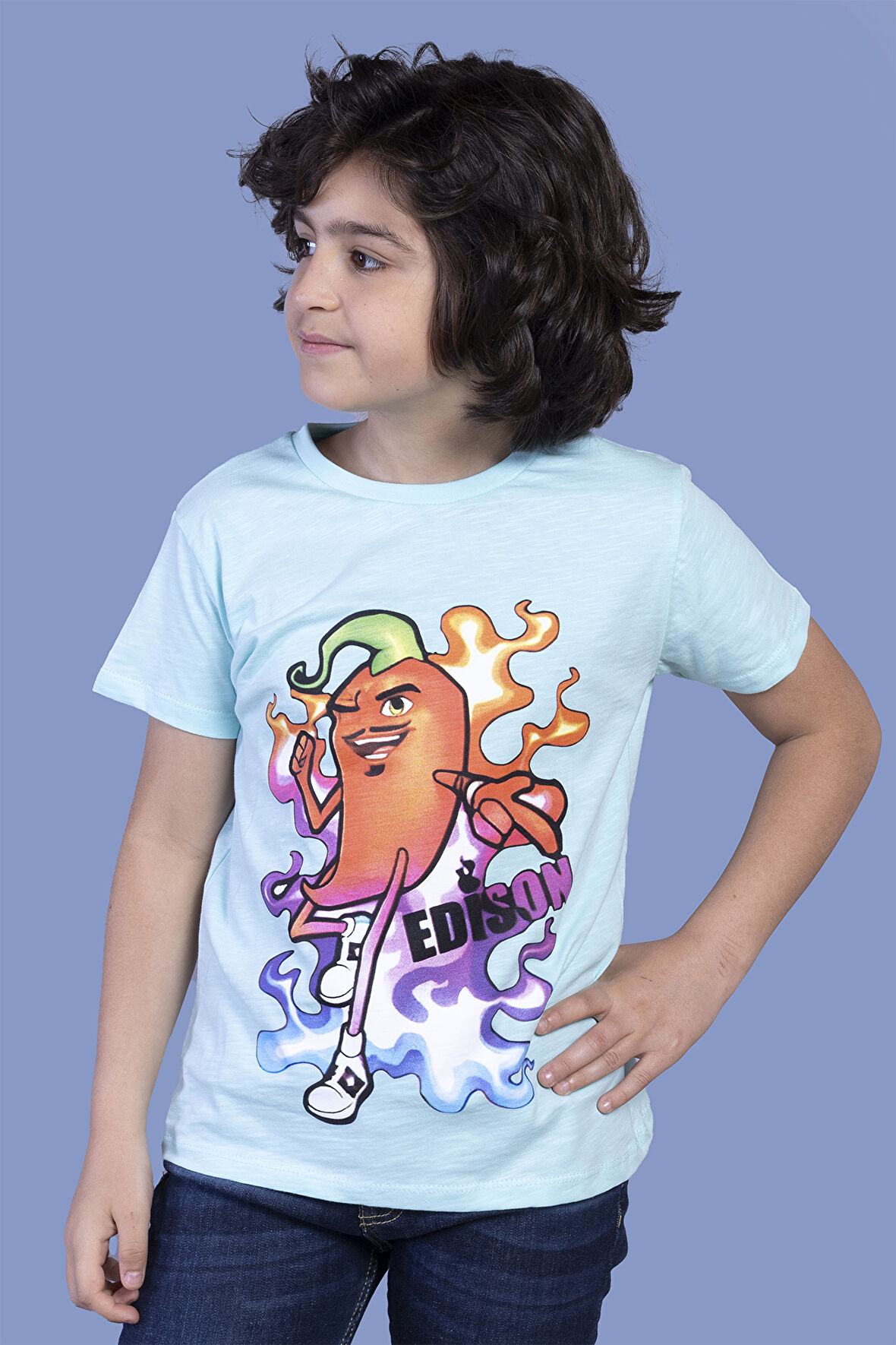 Toontoy Erkek Çocuk Acı Biber Baskılı Tişört