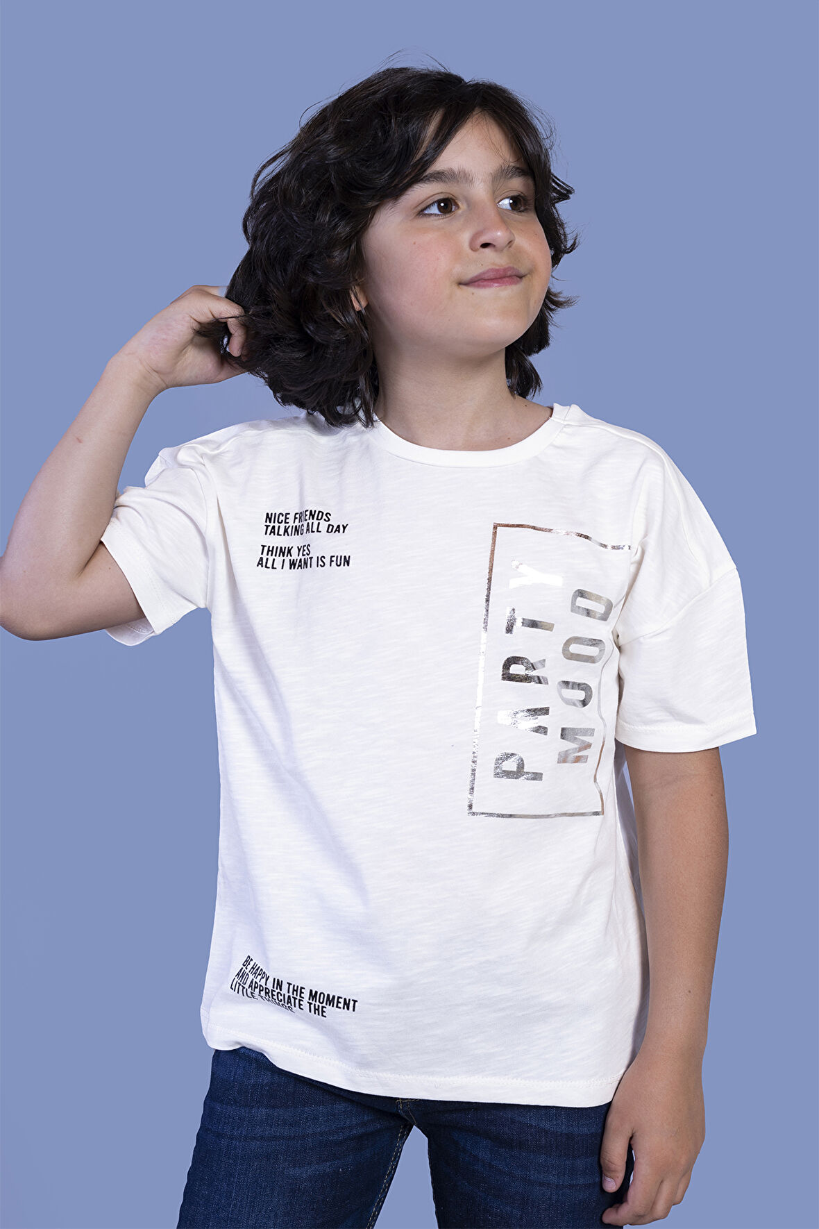 Toontoy Erkek Çocuk Düşük Kol Varak Baskılı Tişört