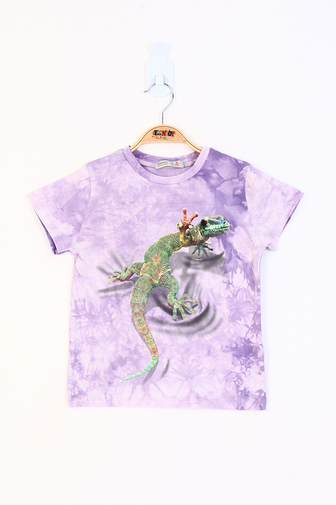 Toontoy Erkek Çocuk Batik Desenli Kertenkele Baskılı Tişört