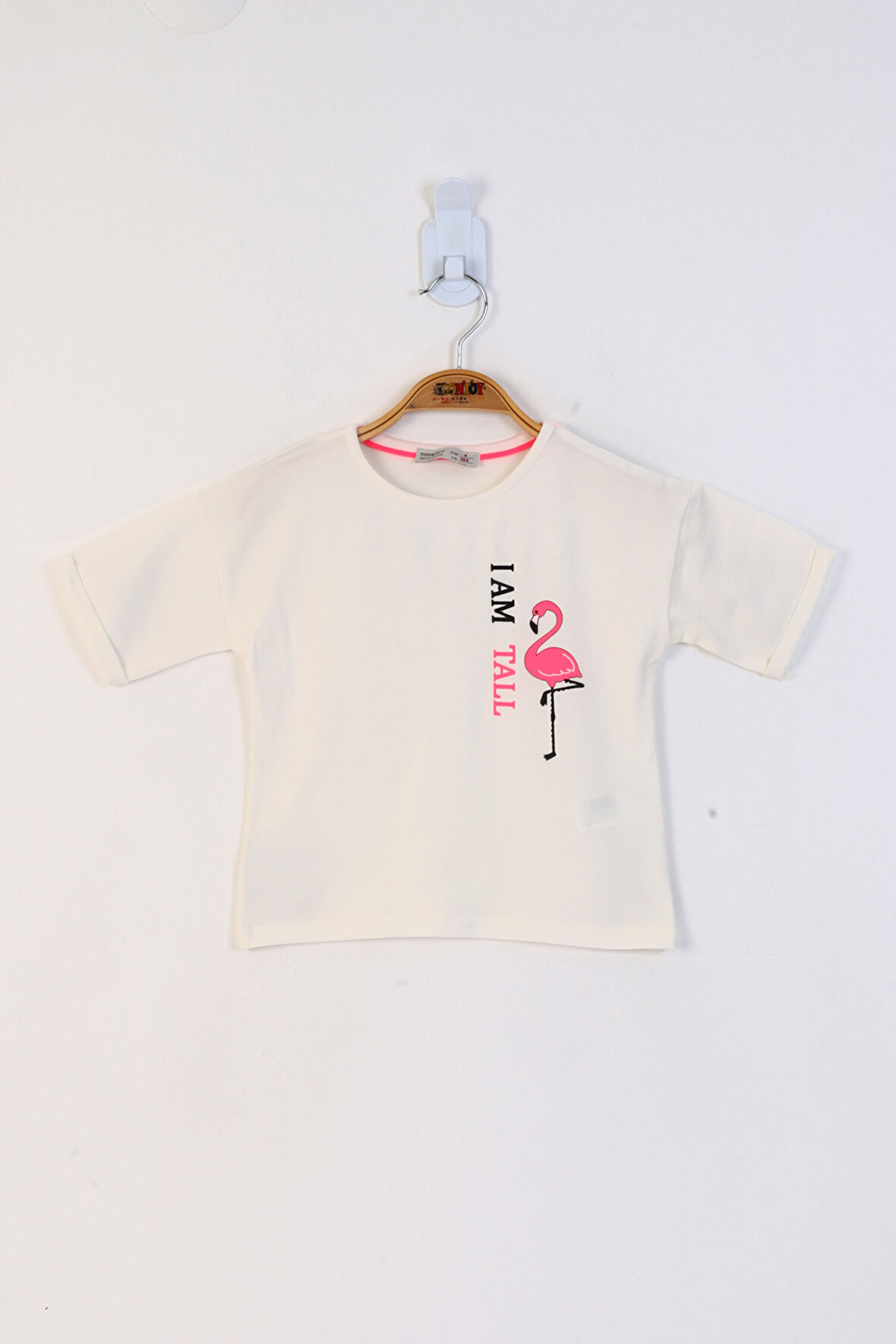 Toontoy Kız Çocuk Düşük Kol Flamingo Baskılı Tişört