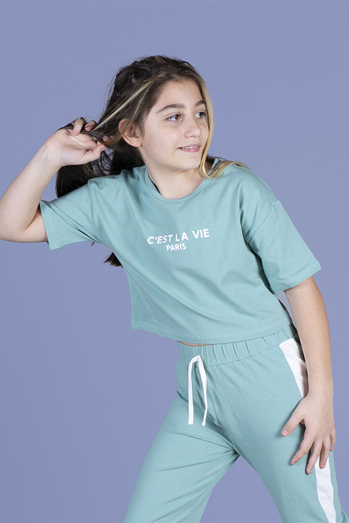 Toontoy Kız Çocuk Crop Model Tişört