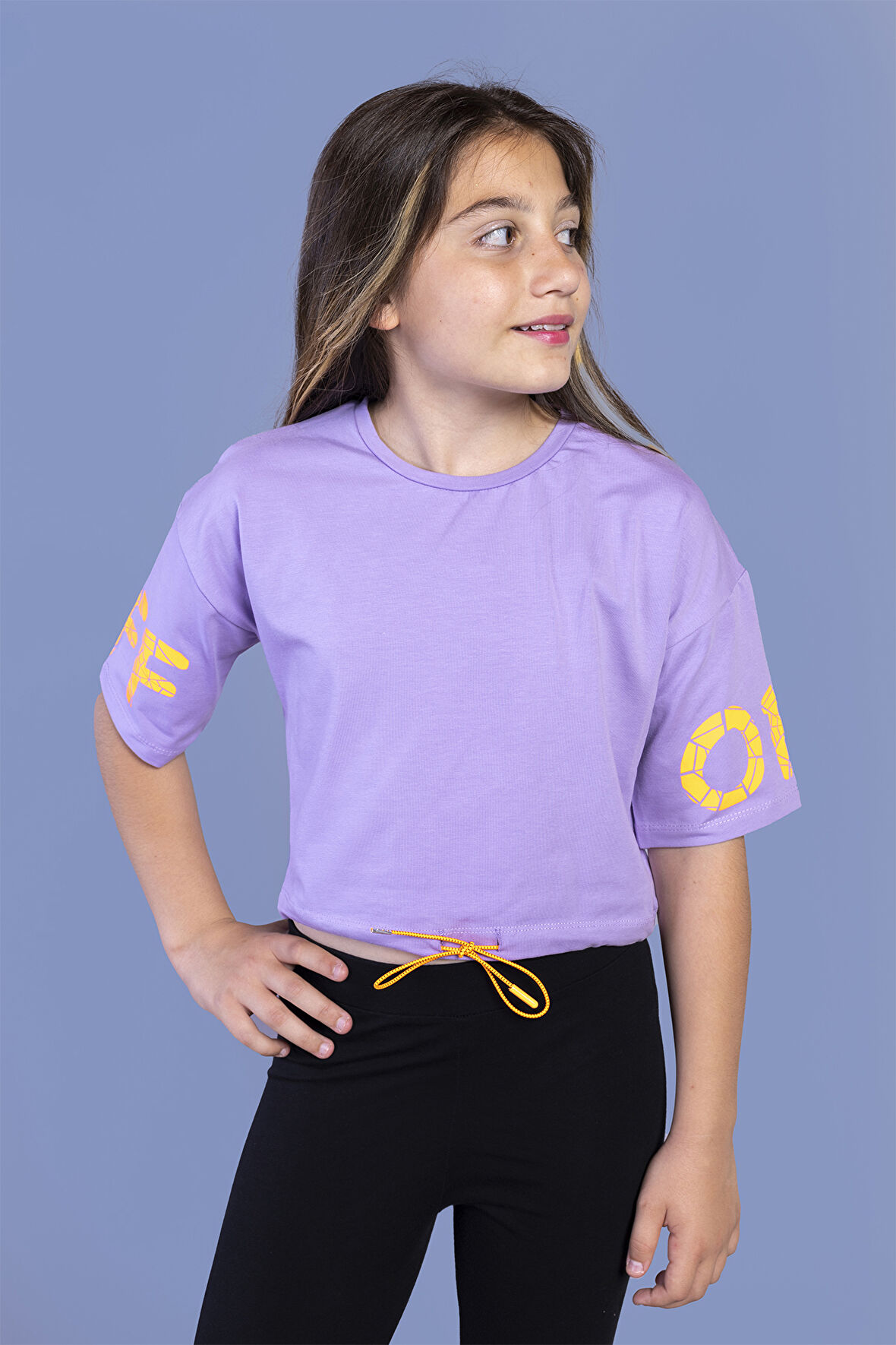 Toontoy Kız Çocuk Baskılı Crop Tişört