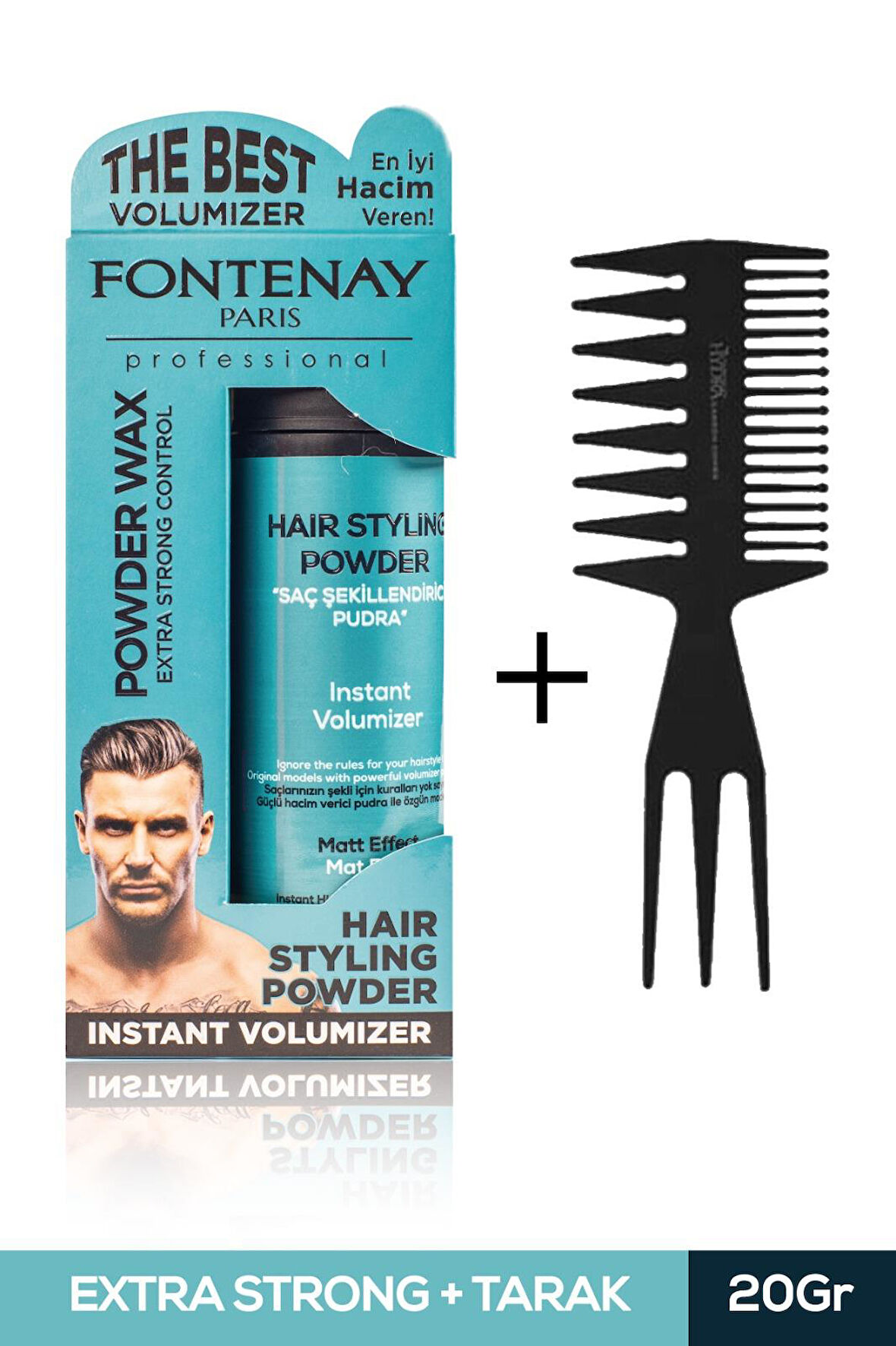 FONTENAY SAÇ ŞEKİLLENDİRİCİ PUDRA TOZ WAX MAT EFFECT MAVI 20GR + ŞEKİL TARAĞI 2'Lİ SET