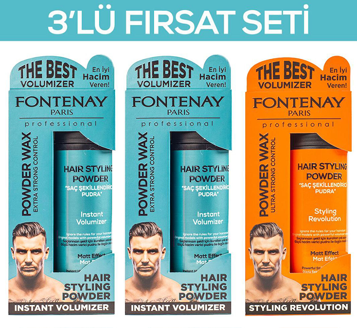 Fontenay Saç Şekillendirici Pudra Toz Wax Mat Effect X2 Ve Ultra Strong 20gr 3'LÜ WAX SET